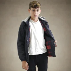 Boy's Coach Jacket with Fleece Hood - FINAL SALE