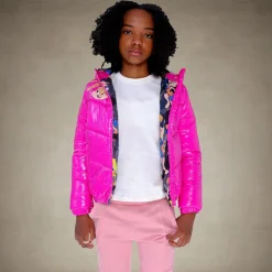 Girl's Cire Puffer with Mash Print Lining Jacket - FINAL SALE