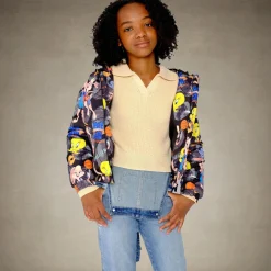 Girl's Heavy Quilted Puffer in New Looney Mash Jacket - FINAL SALE