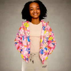 Girl's Heavy Quilted Puffer in New Looney Mash Jacket - FINAL SALE