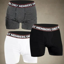 Men's 3 Pack Poly Spandex Athletic Stripe Boxer Briefs - Black White Stripe - FINAL SALE