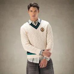 Men's Cable Knit Cricket Sweater