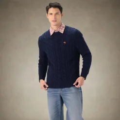 Men's Crew Neck Cable Sweater