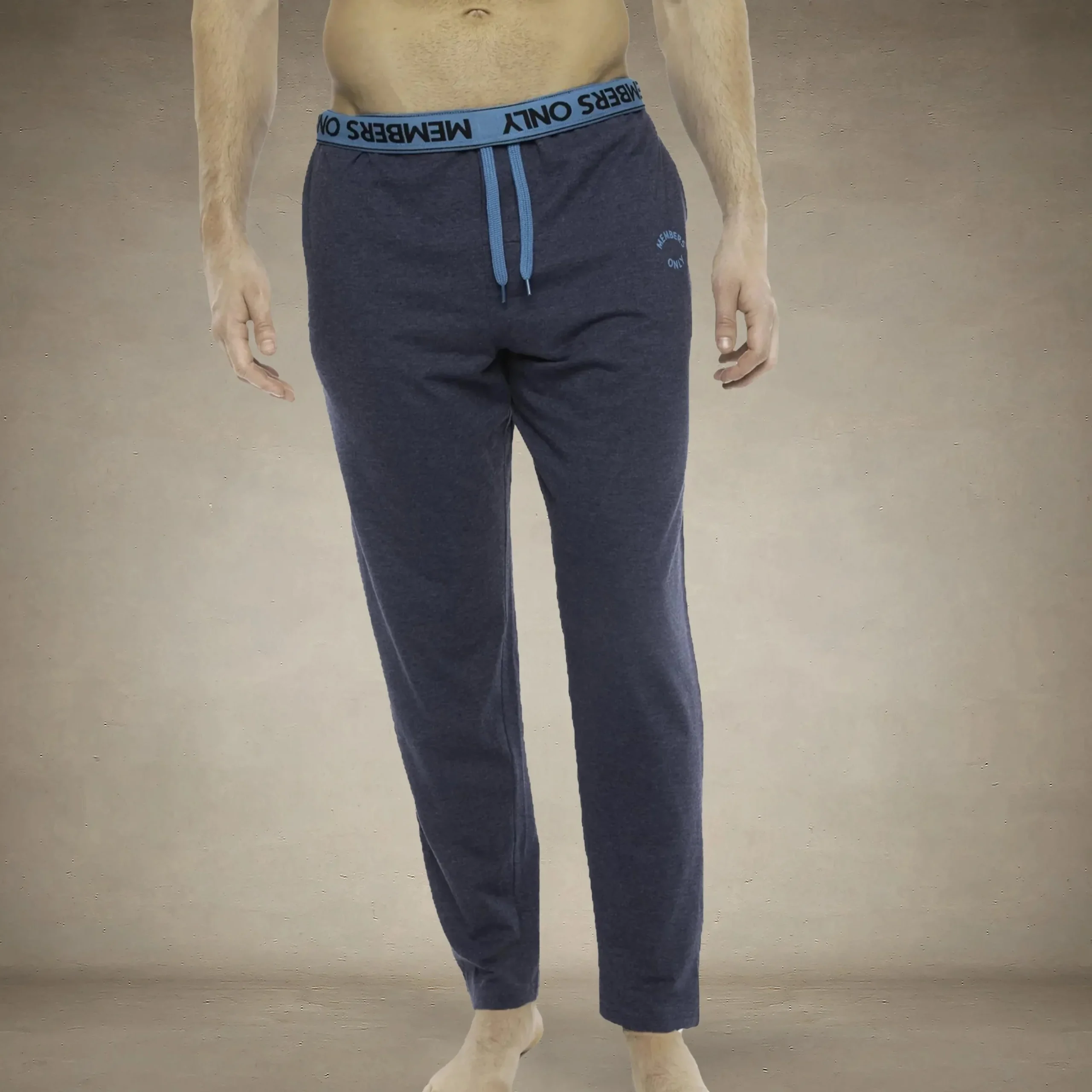Men's Heather Contrast Elastic Sleep Pants - Blue Turq - FINAL SALE