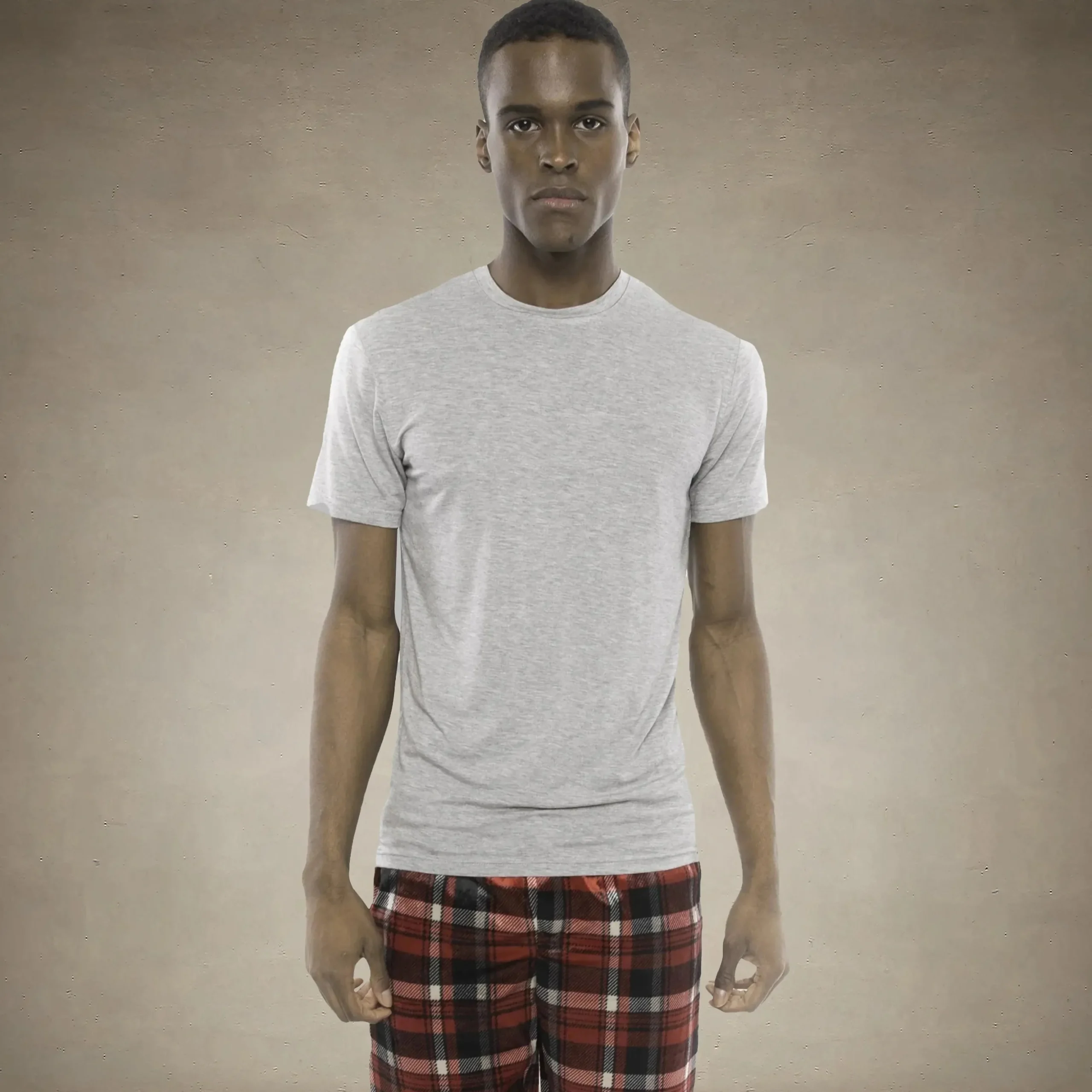 Men's Short Sleeve Bamboo Rayon Sleep Shirt - Grey - FINAL SALE