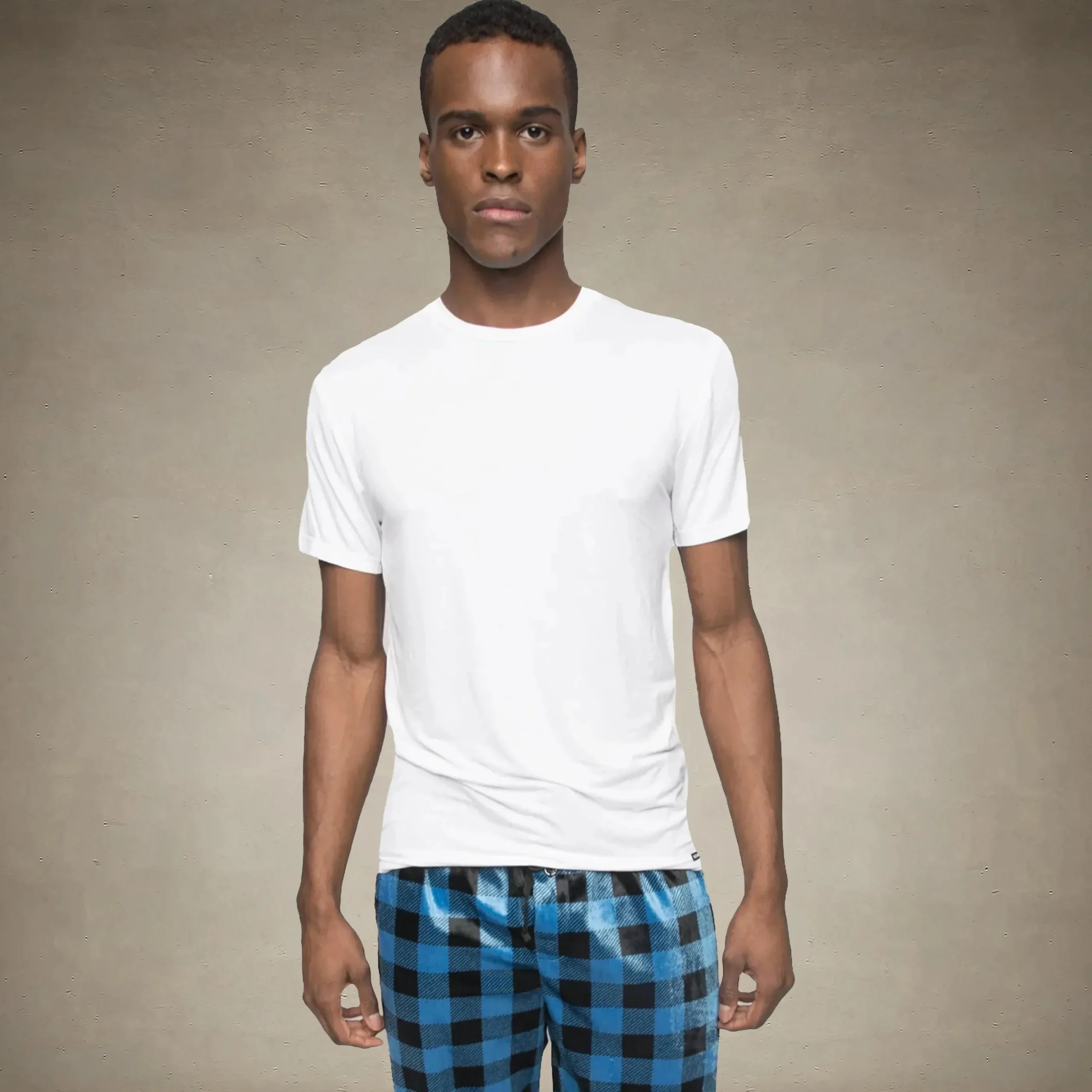 Men's Short Sleeve Bamboo Rayon Sleep Shirt - WHITE - FINAL SALE