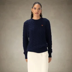 Women's Crew Neck Cable Sweater