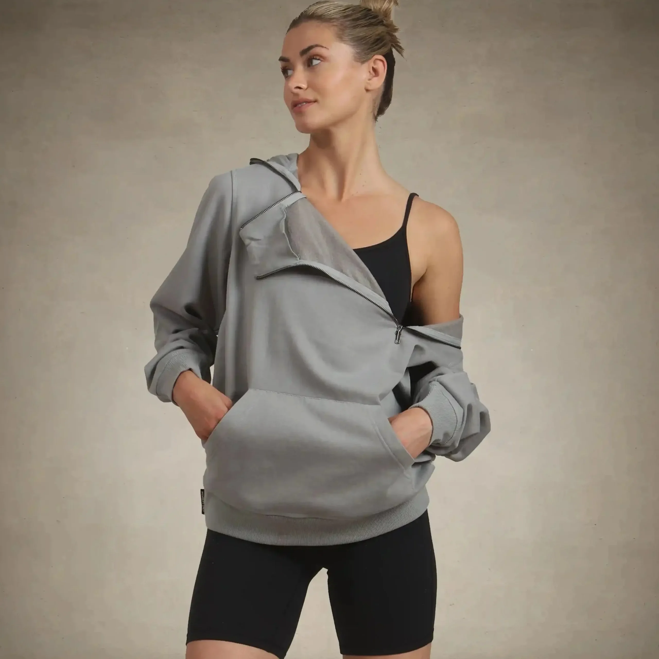 Women's Taylor Double Zipper Pullover Oversized Hoodie